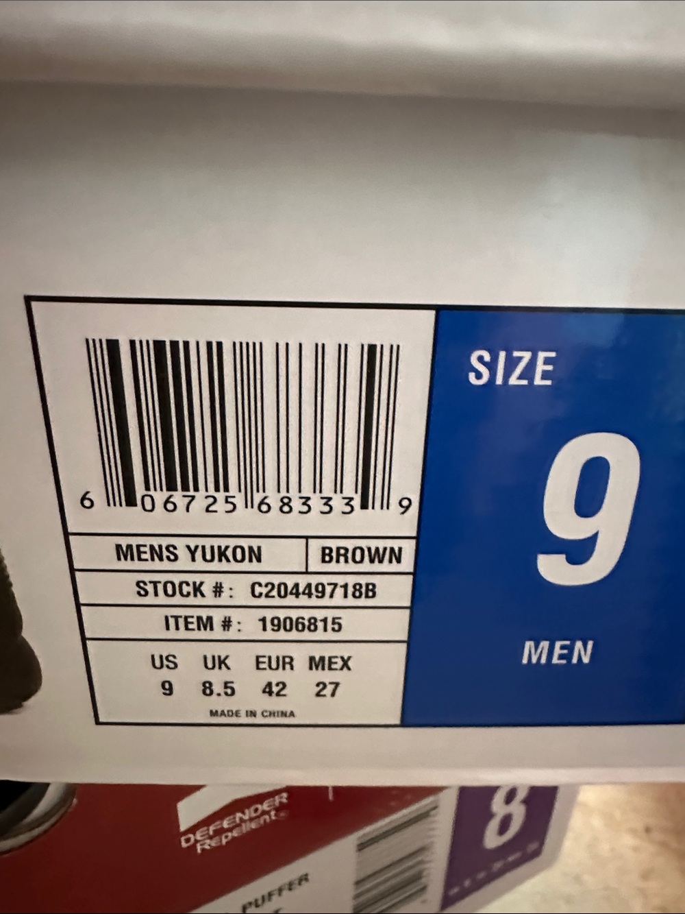 Mens Yukon Brown Boots - Size 9